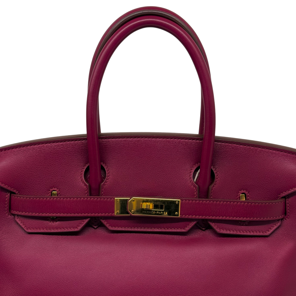 Hermès Birkin 30 magenta leather top-handle bag with gold-tone hardware
