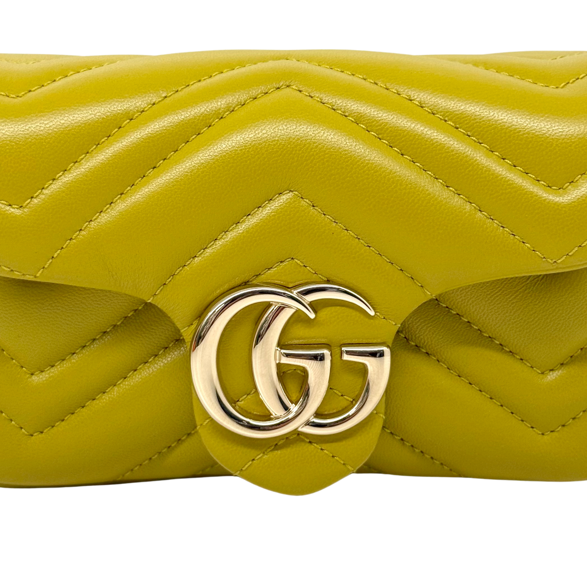 Gucci GG Marmont matelassé leather yellow mini bag (brand new)