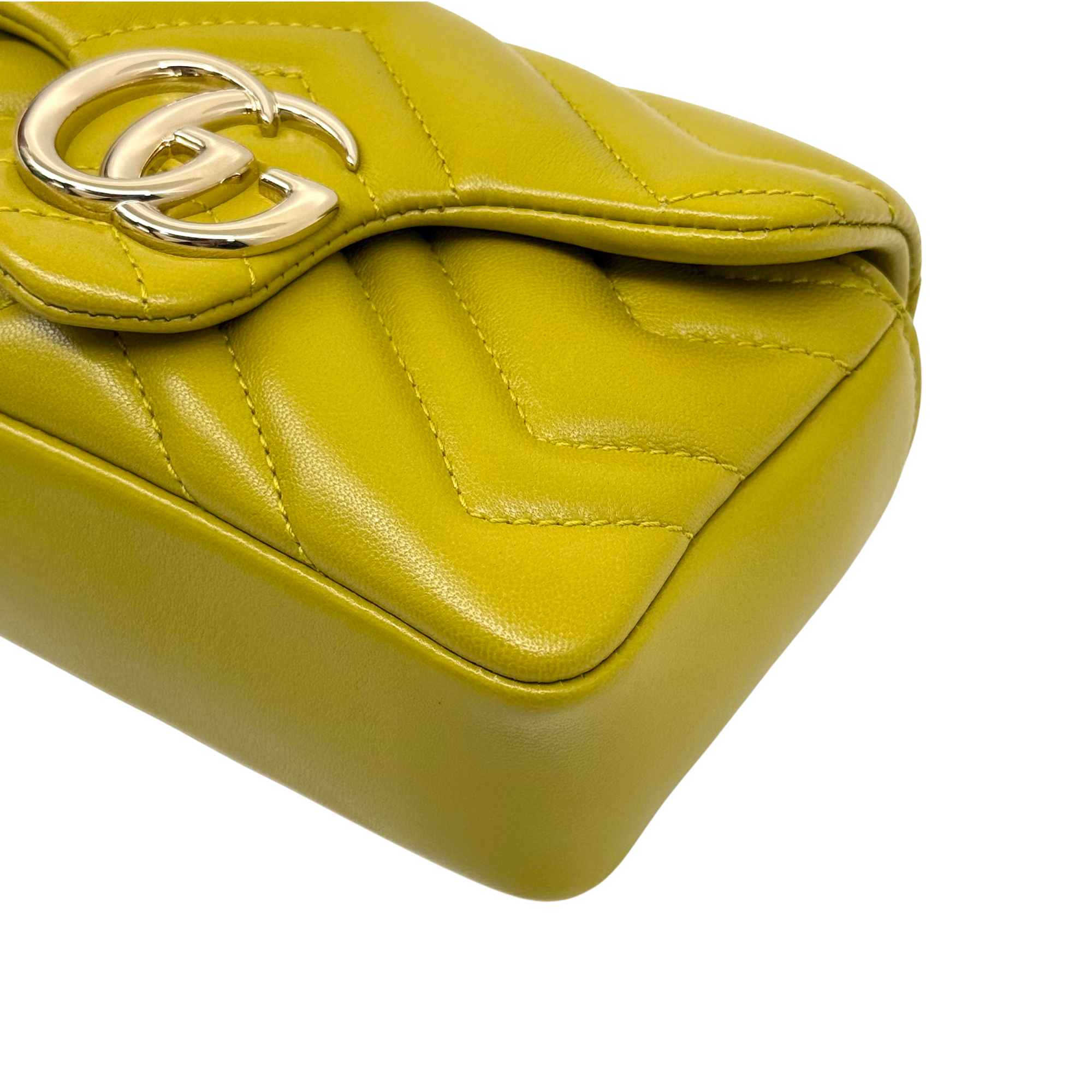 Gucci GG Marmont matelassé leather yellow mini bag (brand new)